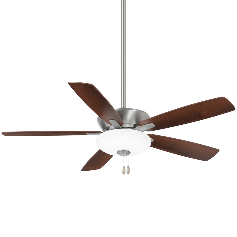Minka-Aire F553L-BN/DW Minute 52" Ceiling Fan, Brushed Nickel/Dark Walnut