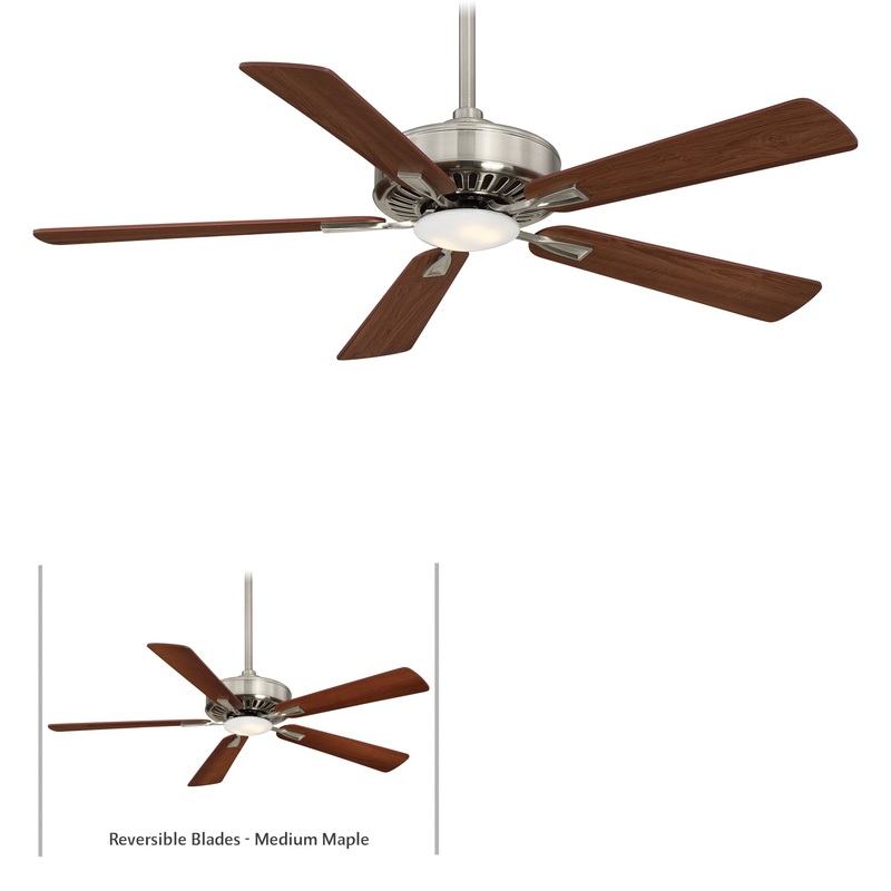 Minka-Aire F556L-BN/DW Contractor Plus LED 52" Ceiling Fan, Brushed Nickel/Dark Walnut