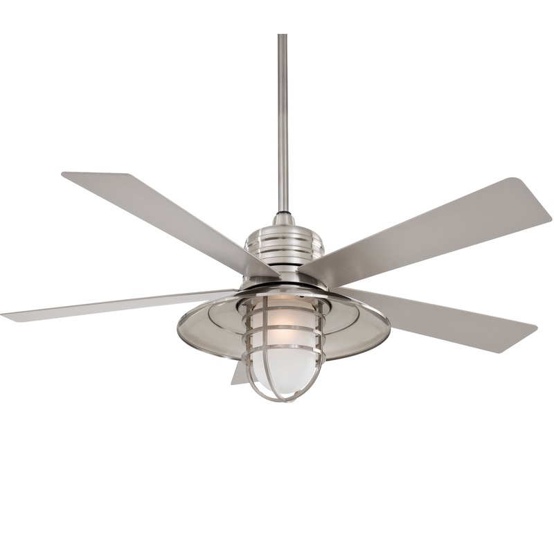 Minka-Aire F582L-BNW Rainman LED 54" Ceiling Fan, Brushed Nickel Wet