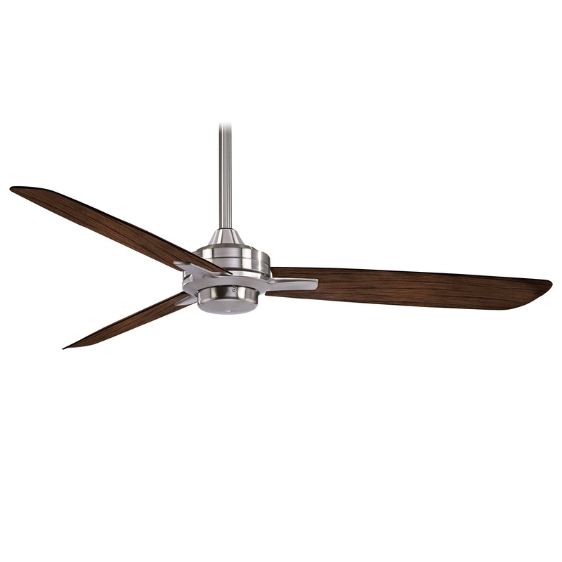 Minka-Aire F727-BN/MM Rudolph 52" Ceiling Fan, Brushed Nickel W/ Medium Maple