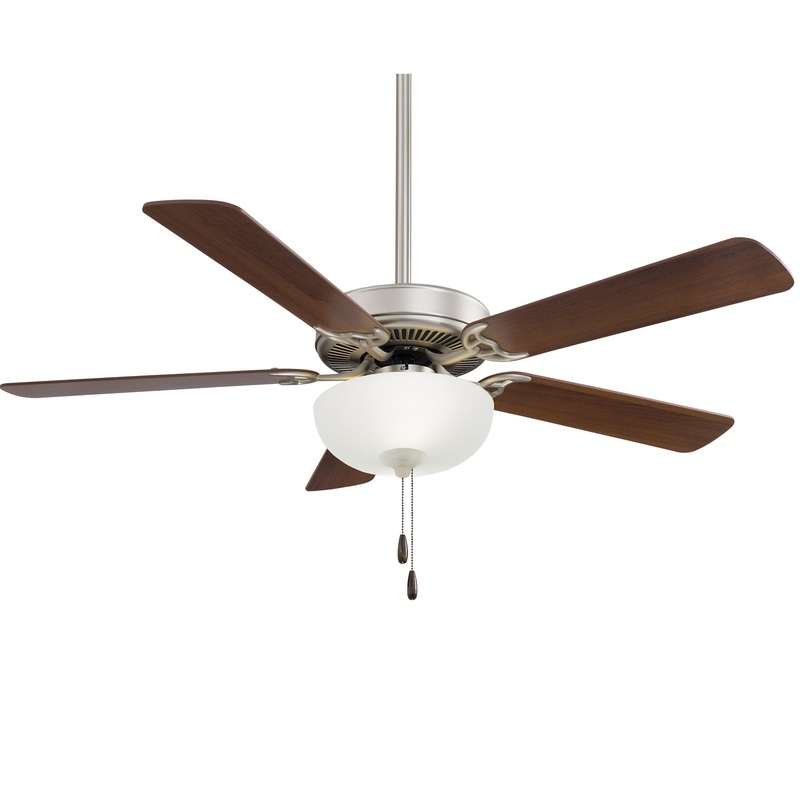 Minka-Aire F448L-BS/DW Contractor II Uni-Pack 52" Ceiling Fan, Brushed Steel W/ Dark Walnut