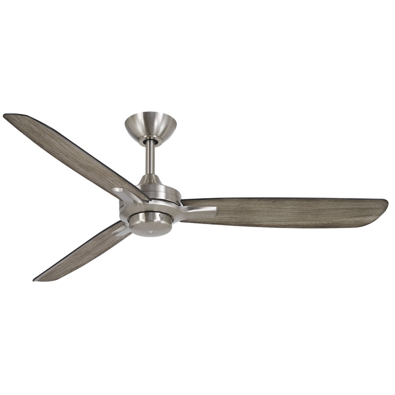 Minka-Aire F727-BN/SG Rudolph - 52 Inch Ceiling Fan, Brushed Nickel Finish / Seashore Grey Blades