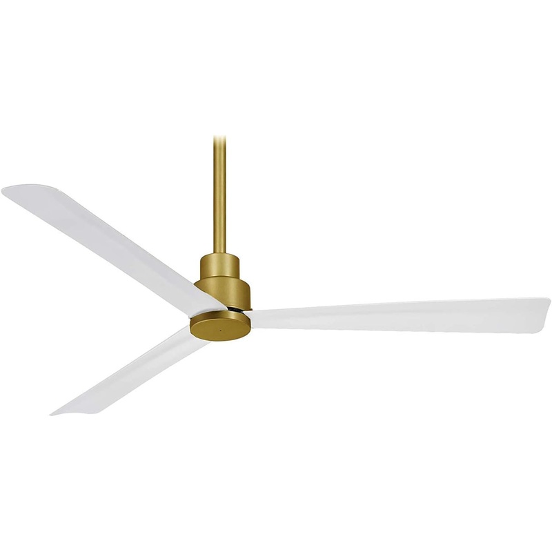 Minka-Aire F786-SBR/WHF Simple - 44 Inch Ceiling Fan, Soft Brass Finish with Flat White Blades