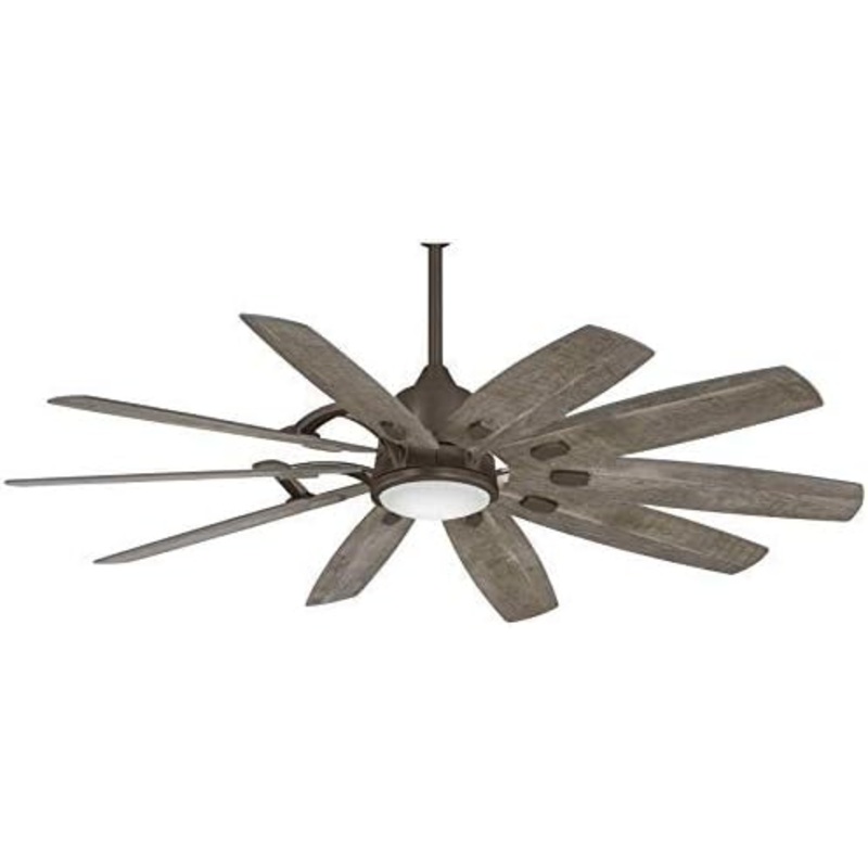 Minka-Aire F864L-ORB/SG Barn - LED 65 Inch Ceiling Fan, Oil Rubbed Bronze / Seashore Grey Finish