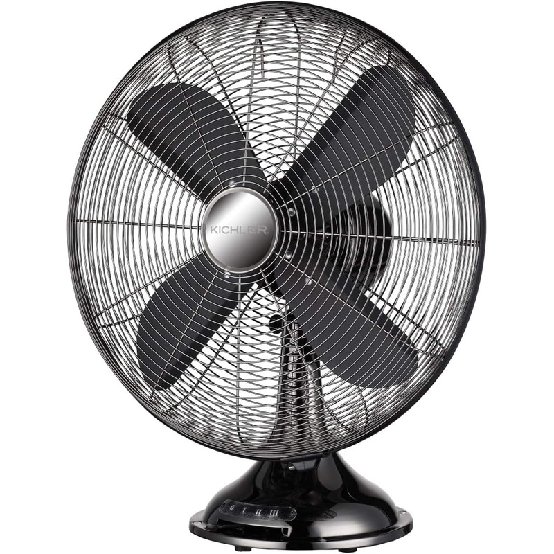 Retro 3-Speed Oscillating Metal Table Fan 16" (Gun Metal)