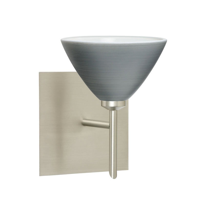 Besa 1SW-1743TN-SN-SQ Domi One Light Wall Sconce Satin Nickel