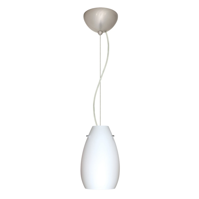 Besa 1KX-412607-LED-SN Pera One Light Pendant Satin Nickel
