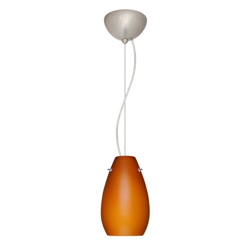 Besa 1KX-412680-LED-SN Pera One Light Pendant Satin Nickel