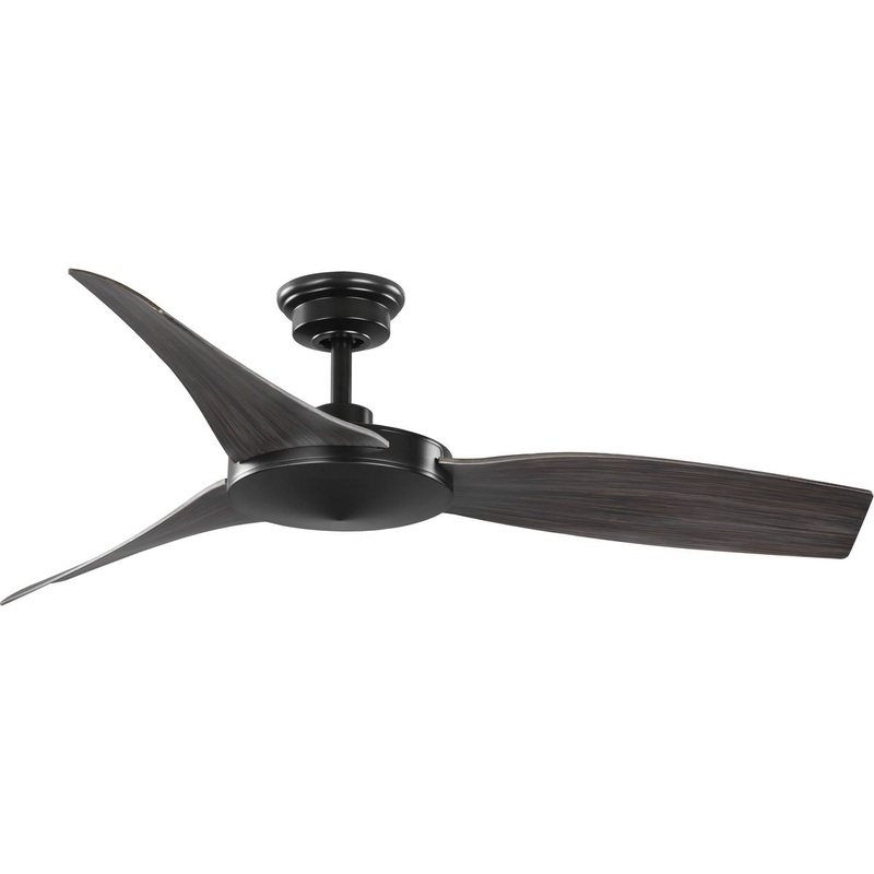 Progress P250071-31M Spicer Collection 54" Three-Blade Antique Black/Matte Black Indoor/Outdoor DC Motor Contemporary Ceiling Fan