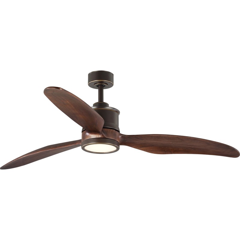 Progress P250002-108-30 Farris Collection Three-Blade Carved Wood 60" Ceiling Fan