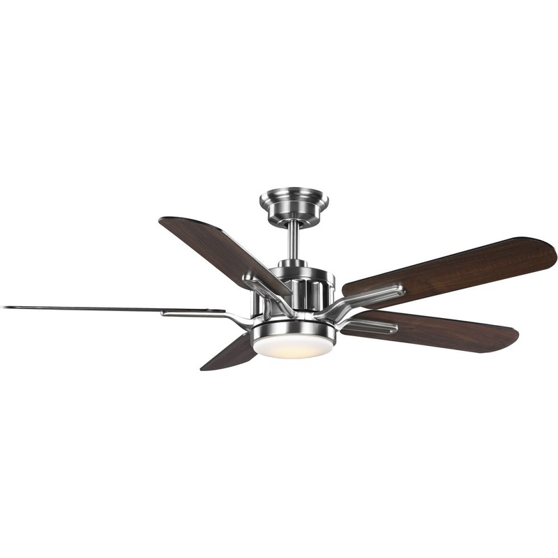 Progress P250007-009-30 Claret Collection 5-Blade Reversible Matte Black/American Walnut 54-Inch AC Motor Ceiling Fan