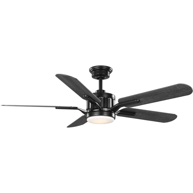 Progress P250007-031-30 Claret Collection 5-Blade Reversible Distressed Ebony/Grey Weathered Wood 54-Inch AC Motor LED Transitional Ceiling Fan