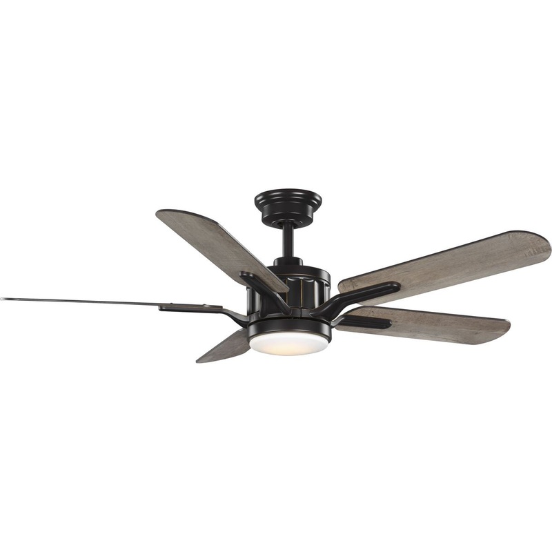 Progress P250007-108-30 Claret Collection 5-Blade Reversible Antique Wood/Chestnut 54-Inch AC Motor LED Transitional Ceiling Fan