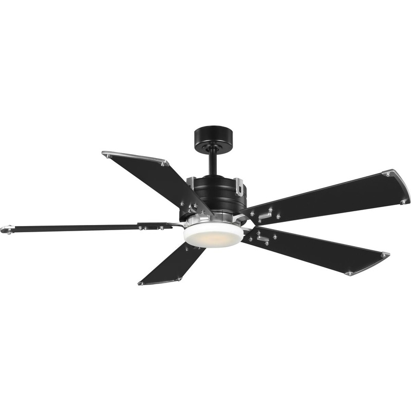 Progress P250021-031-30 Glenfalls Collection 5-Blade Reversible Matte Black 56-Inch AC Motor LED Transitional Ceiling Fan