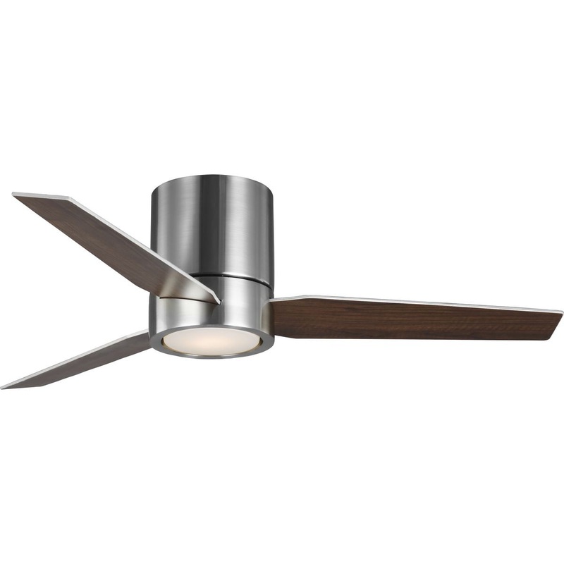 Progress P250058-009-30 Braden Collection 44" 3-Blade Brushed Nickel LED Mid-Century Modern Indoor Hugger Ceiling Fan
