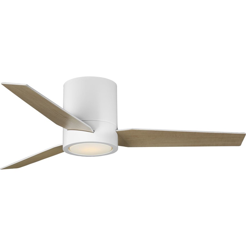 Progress P250058-028-30 Braden Collection 44" 3-Blade Matte White LED Mid-Century Modern Indoor Hugger Ceiling Fan
