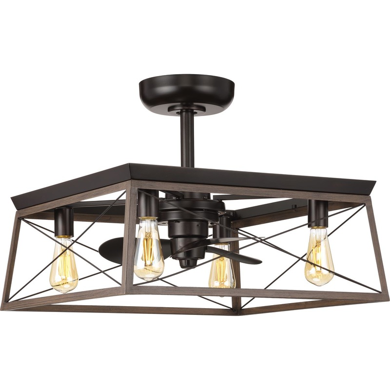 Progress P250067-020-WB Briarwood Collection 22-Inch Antique Bronze 3-Blade AC Motor  Farmhouse Ceiling Fan
