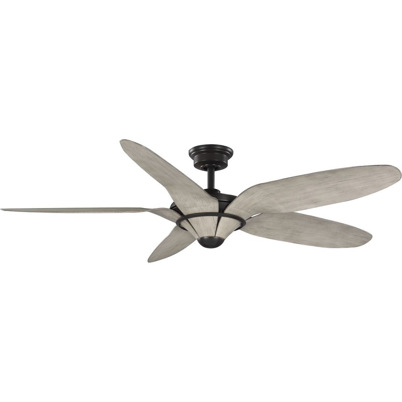 Progress P250073-020 Mesilla Collection 60" Five-Blade Antique Wood/Antique Bronze Indoor/Outdoor DC Motor Urban Industrial Ceiling Fan