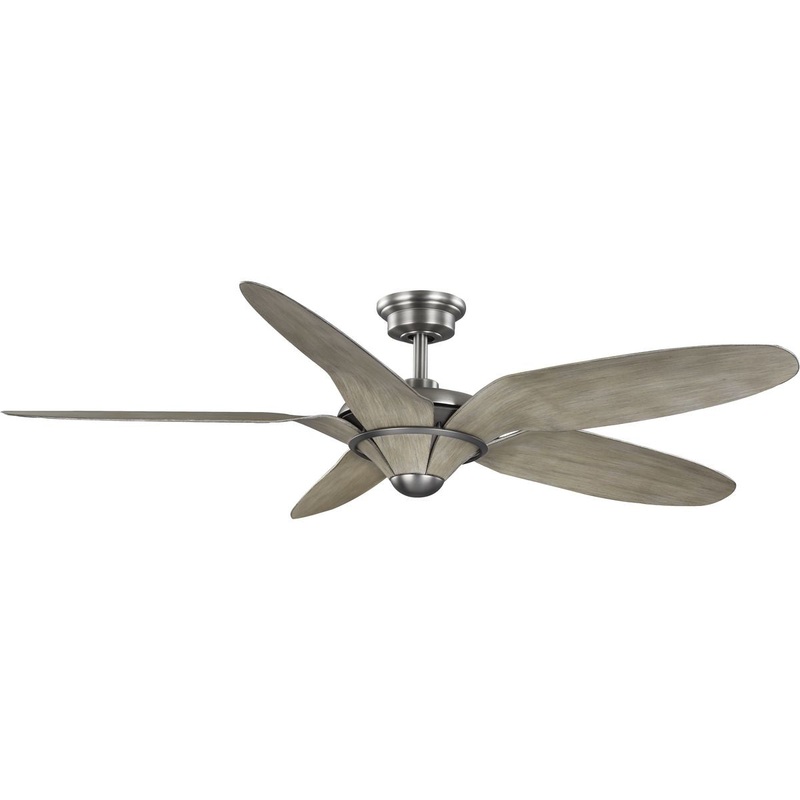 Progress P250073-081 Mesilla Collection 60" Five-Blade White Barnwood/Antique Nickel Indoor/Outdoor DC Motor Urban Industrial Ceiling Fan