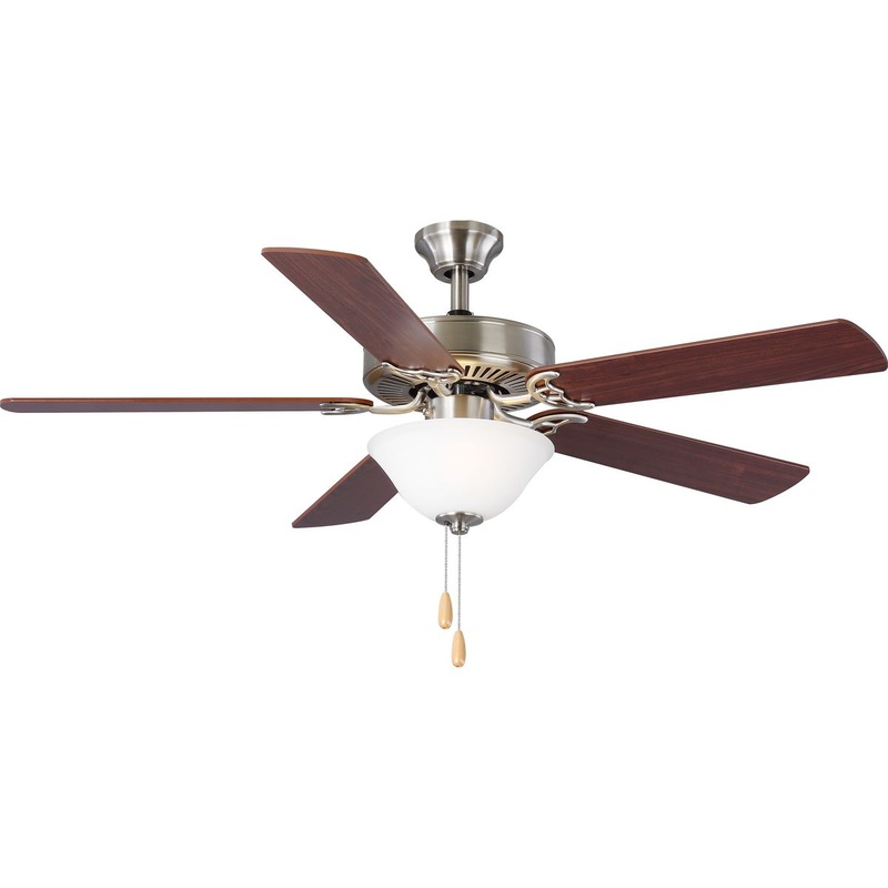 Progress P2599-09 AirPro Collection 52" Five-Blade Ceiling fan with White Etched Light Kit