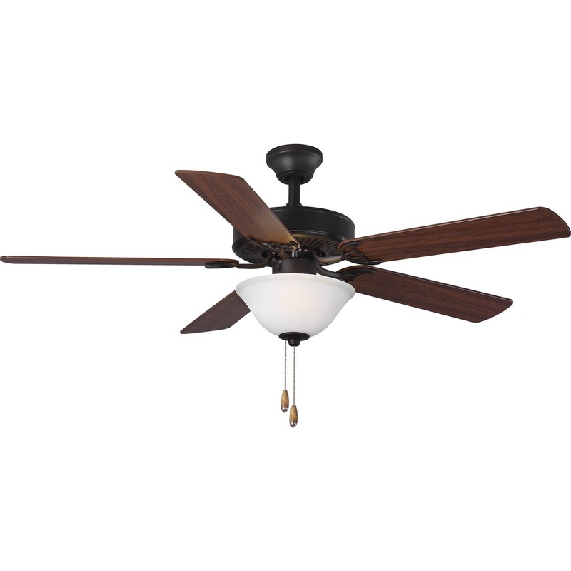 Progress P2599-129 AirPro Collection 52" Five-Blade Ceiling fan with White Etched Light Kit