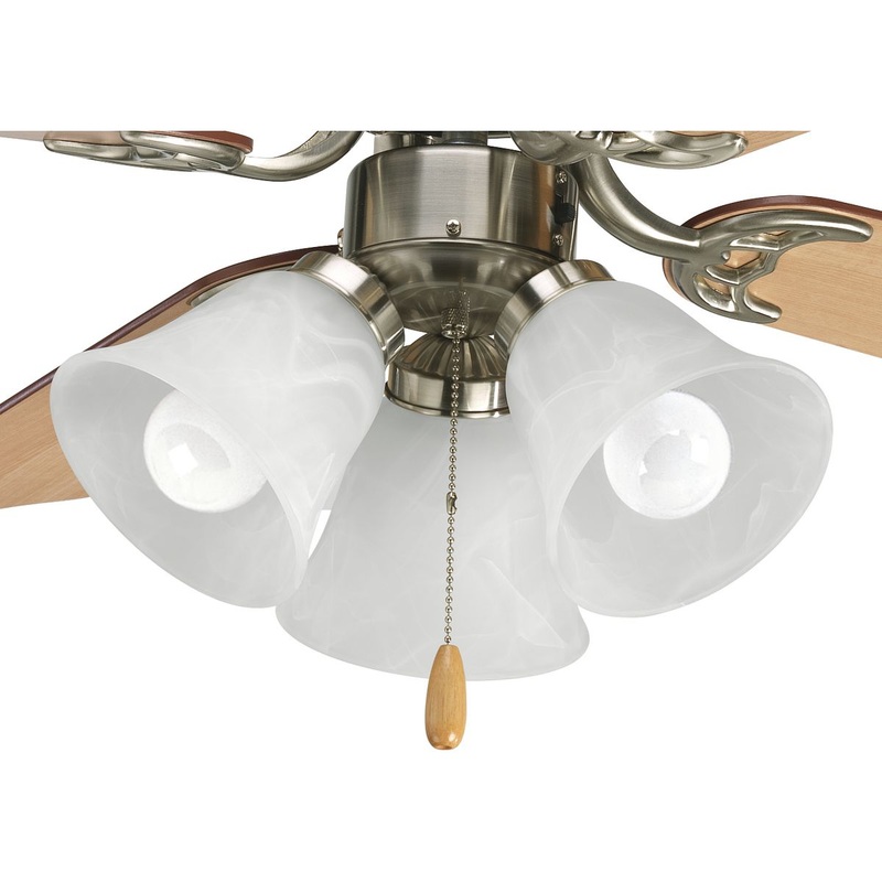 Progress P2600-09WB AirPro Collection Three-Light Ceiling Fan Light