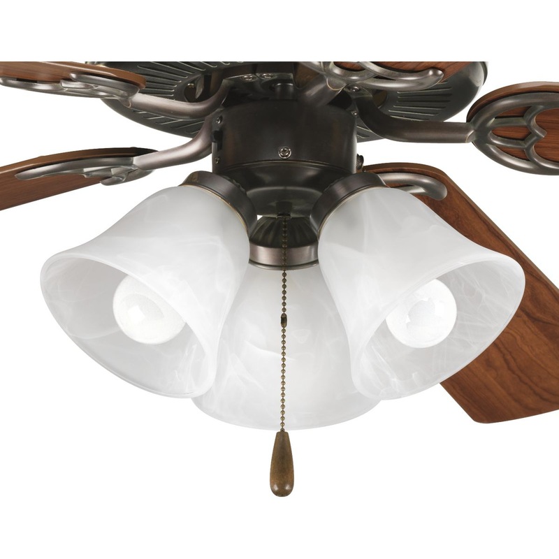 Progress P2600-20WB AirPro Collection Three-Light Ceiling Fan Light
