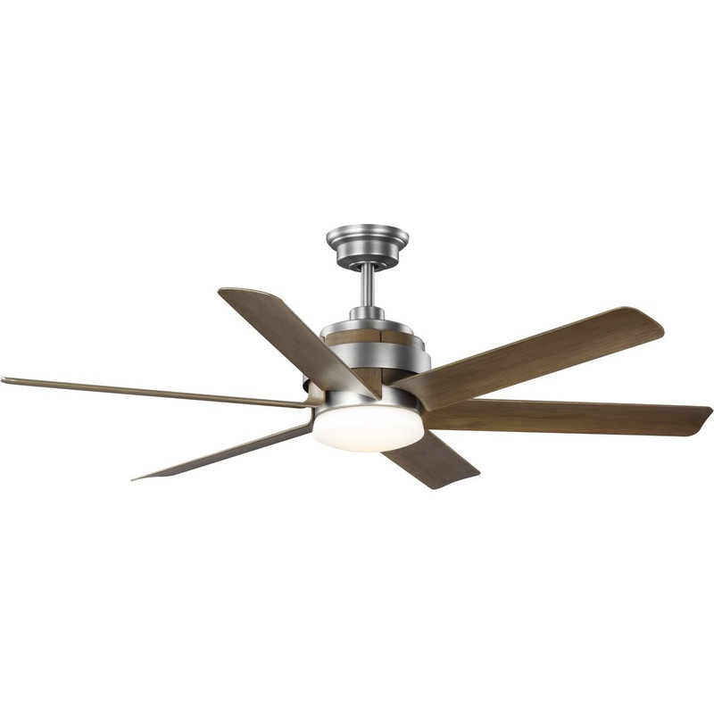 Progress P250003-081-30 Kaysville Collection 6-Blade Chestnut 56-Inch DC Motor LED Urban Industrial Ceiling Fan