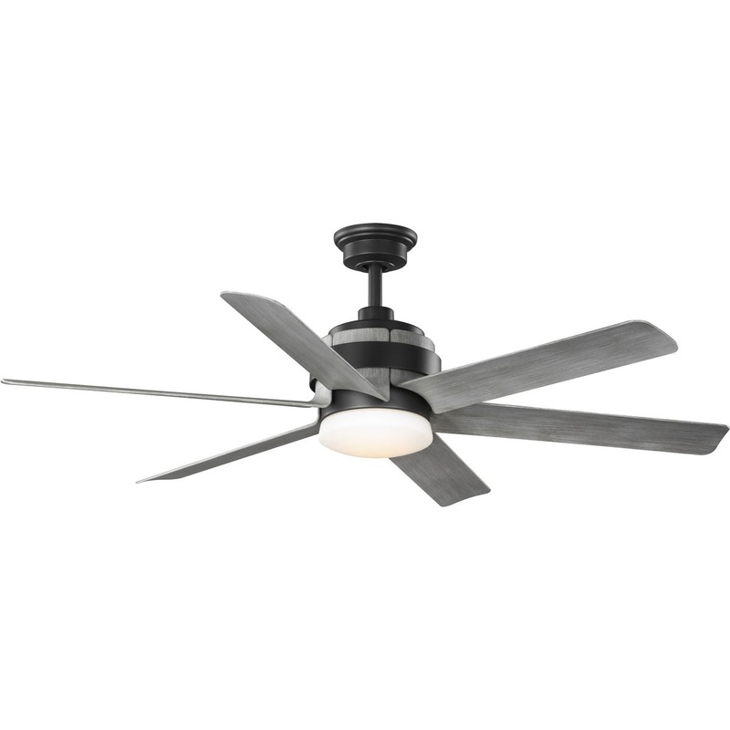 Progress P250003-143-30 Kaysville Collection 6-Blade Grey Weathered Wood 56-Inch DC Motor LED Urban Industrial Ceiling Fan