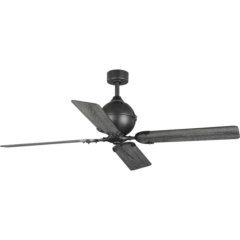 Progress P250010-080 Royer Collection 56" Four-Blade Forged Black Ceiling Fan (Discontinued)