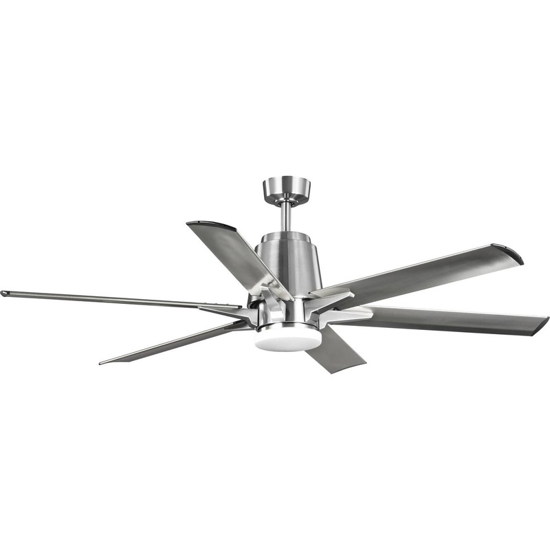 Progress P250026-009-30 Arlo Collection 60" Indoor/Outdoor Six-Blade Brushed Nickel Ceiling Fan