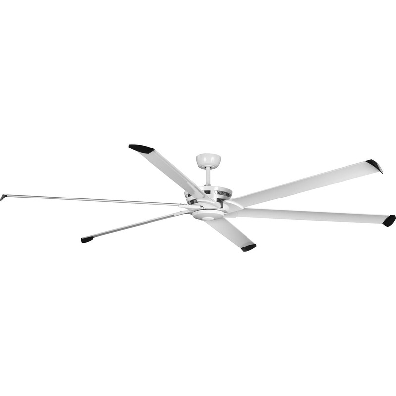 Progress P250030-028 Huff Collection Indoor/Outdoor 96" Six-Blade  Satin White Ceiling Fan