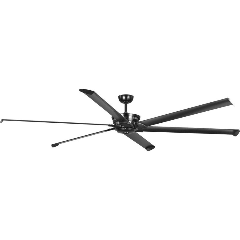 Progress P250030-031 Huff Collection Indoor/Outdoor 96" Six-Blade Black Ceiling Fan