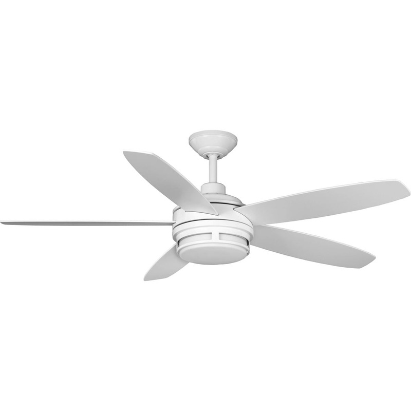 Progress P250036-028-30 Albin Collection 54" Indoor/Outdoor Five-Blade White Ceiling Fan (Discontinued)