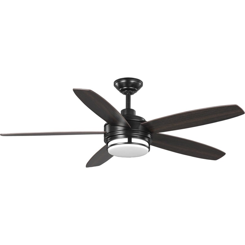 Progress P250036-031-30 Albin Collection 54" Indoor/Outdoor Five-Blade Black Ceiling Fan