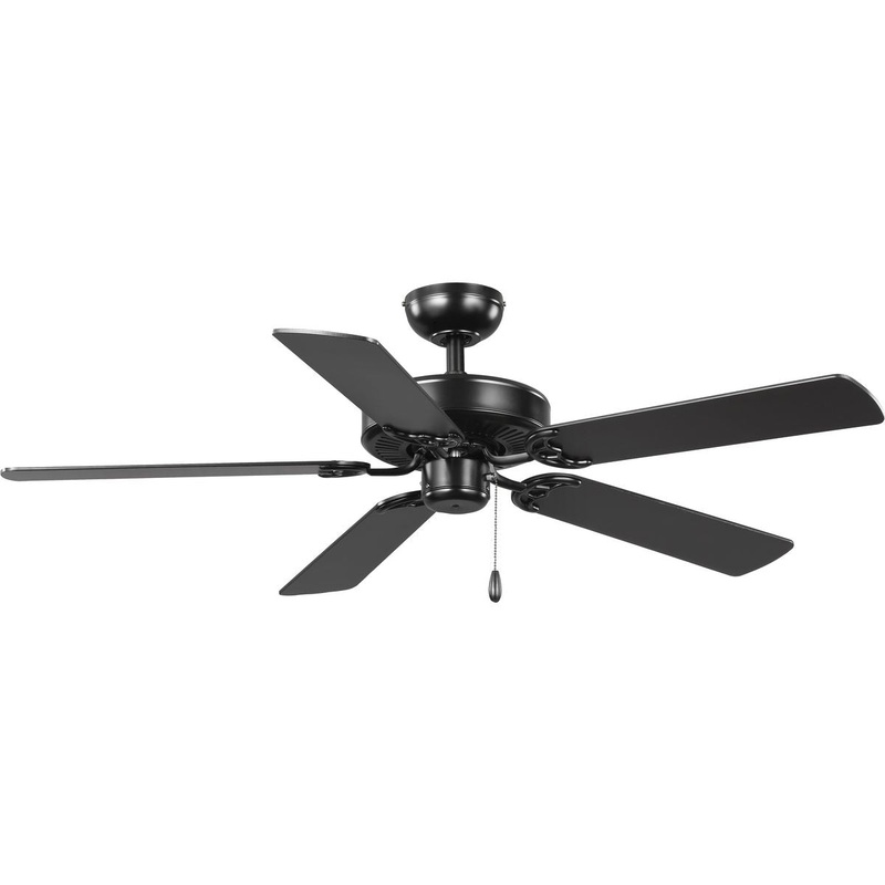 Progress P250066-31M AirPro Energy Star-Rated 52-Inch Matte Black 5-Blade AC Motor Traditional Ceiling Fan