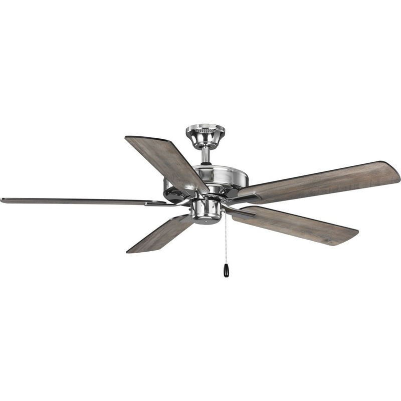 Progress P250080-015 AirPro 52 in. Polished Chrome 5-Blade AC Motor Transitional Ceiling Fan