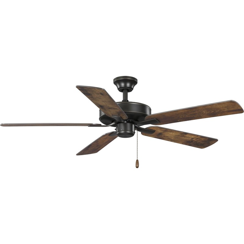 Progress P250080-020 AirPro 52 in. Antique Bronze 5-Blade AC Motor Transitional Ceiling Fan