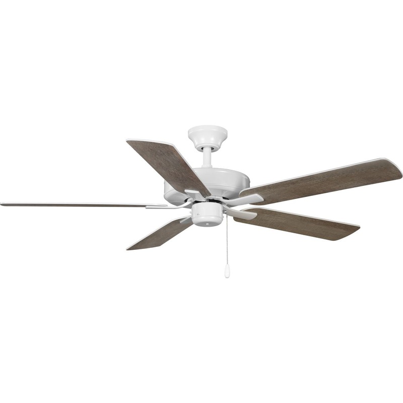 Progress P250080-030 AirPro 52 in. White 5-Blade AC Motor Transitional Ceiling Fan