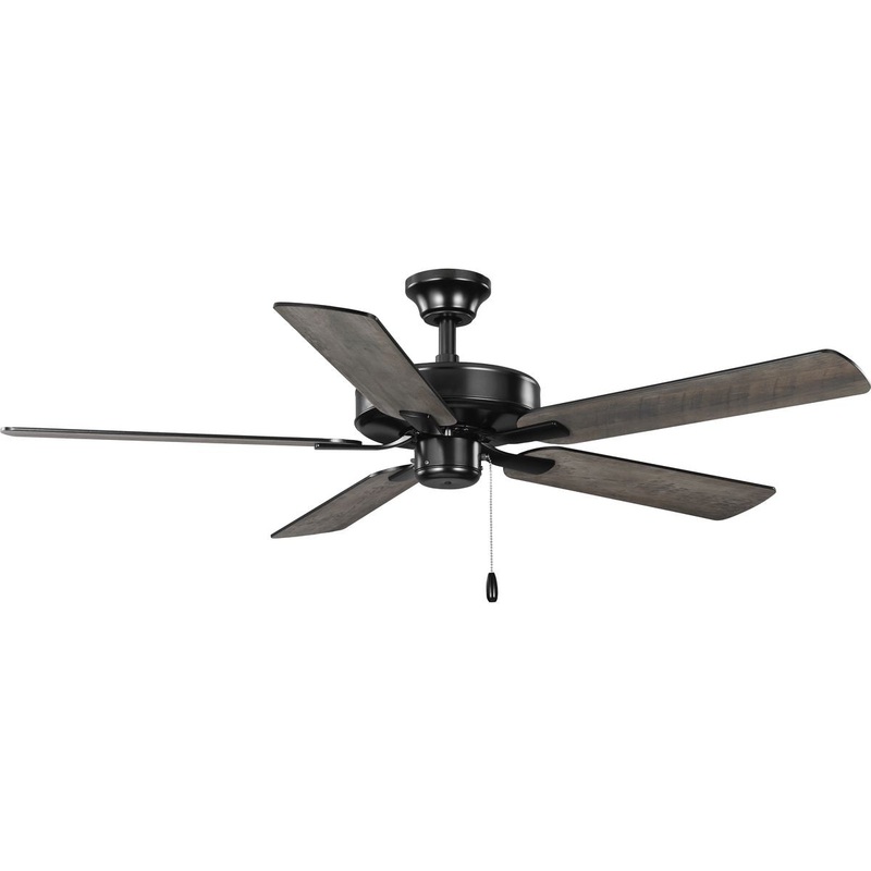 Progress P250080-31M AirPro 52 in. Matte Black 5-Blade AC Motor Transitional Ceiling Fan
