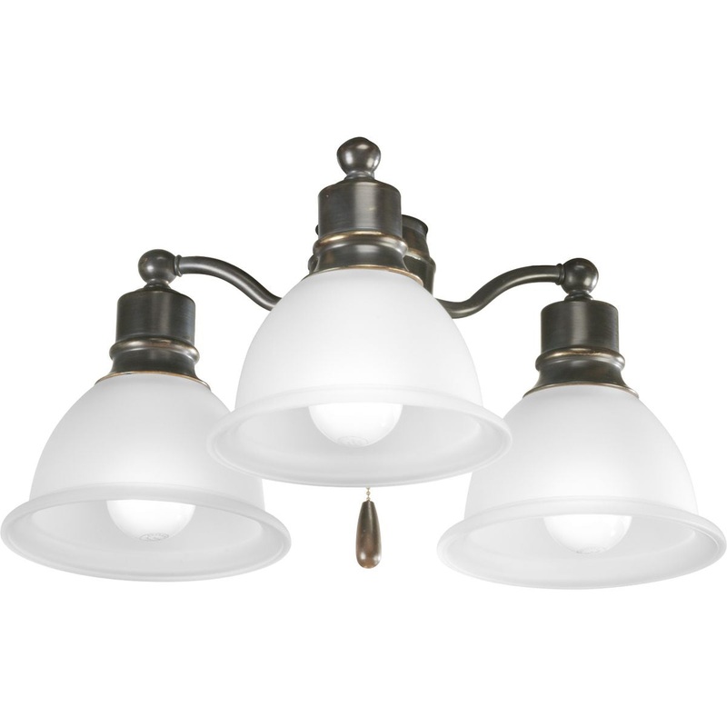 Progress P2623-20WB Madison Collection Three-Light Ceiling Fan Light (Discontinued)