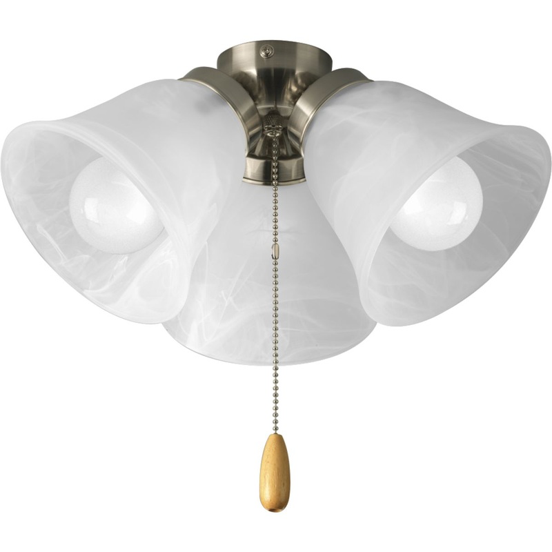 Progress P2642-09WB AirPro Collection Three-Light Ceiling Fan Light