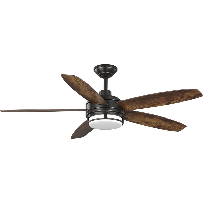 Progress P250036-129-30 Albin Collection 54" Indoor/Outdoor Five-Blade Bronze Ceiling Fan