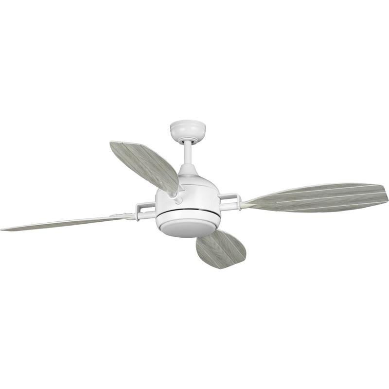 Progress P250040-028-30 Rudder Collection Indoor/Outdoor 56" Four-Blade Satin White Ceiling Fan (Discontinued)