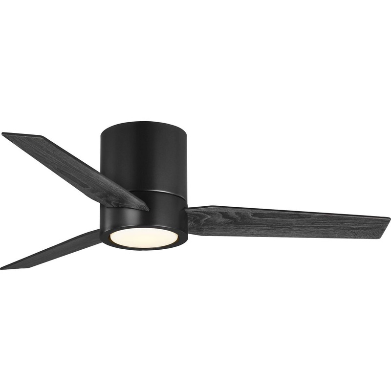Progress P250058-031-30 Braden Collection 44" 3-Blade Matte Black LED Mid-Century Modern Indoor Hugger Ceiling Fan