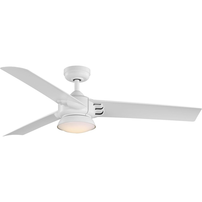Progress P250062-028-30 Edwidge Collection 3-Blade White 52-Inch DC Motor LED Contemporary Ceiling Fan