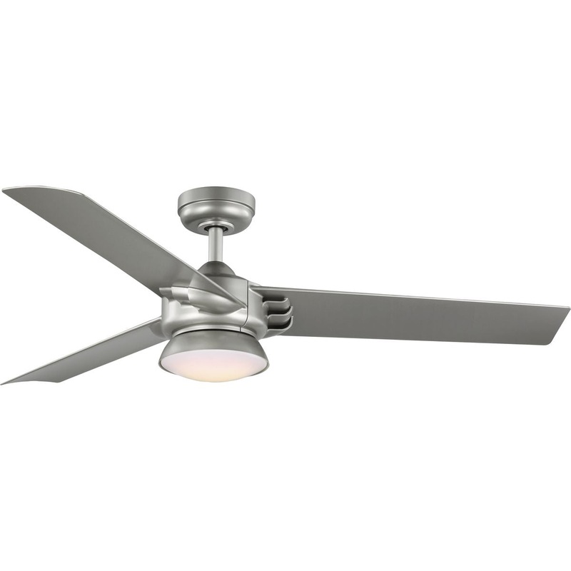 Progress P250062-152-30 Edwidge Collection 3-Blade Painted Nickel 52-Inch DC Motor LED Contemporary Ceiling Fan