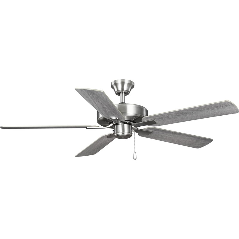 Progress P250084-009 AirPro 52 in. Brushed Nickel 5-Blade ENRGY STAR Rated AC Motor Transitional Ceiling Fan