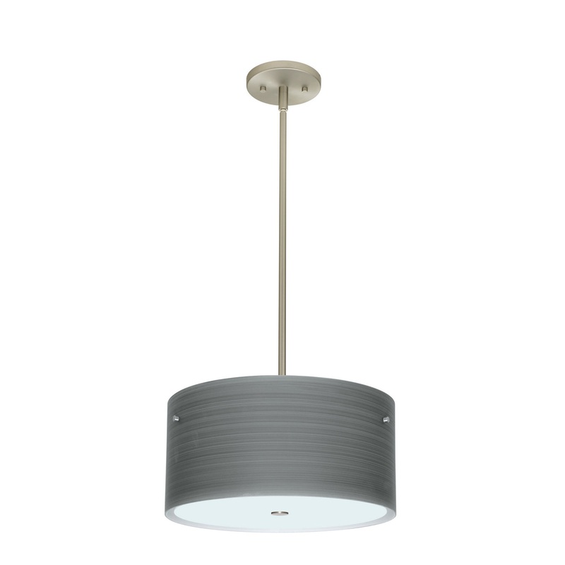 Besa 1KT-4008TN-LED-SN Tamburo Three Light Pendant Satin Nickel (Discontinued)