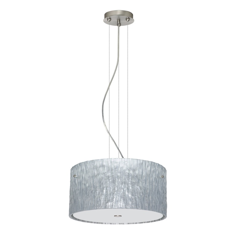 Besa 1KV-4008SS-LED-SN Tamburo Three Light Pendant Satin Nickel (Discontinued)